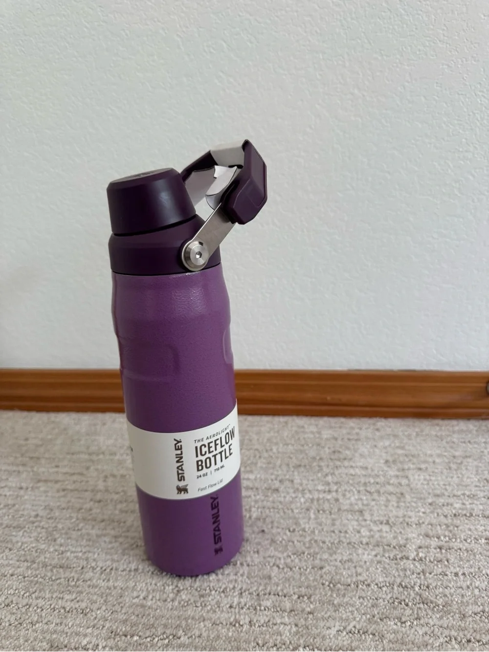 New Stanley Plum 24oz IceFlow Aerolight Fast Flow Water Bottle - Stainless